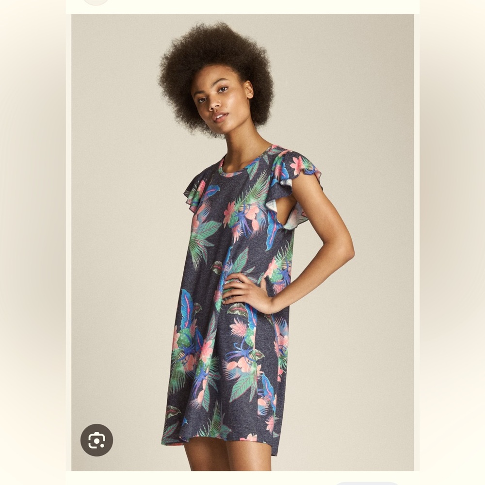 GAP Flutter Sleeve Tropical Print Swing - Size Small